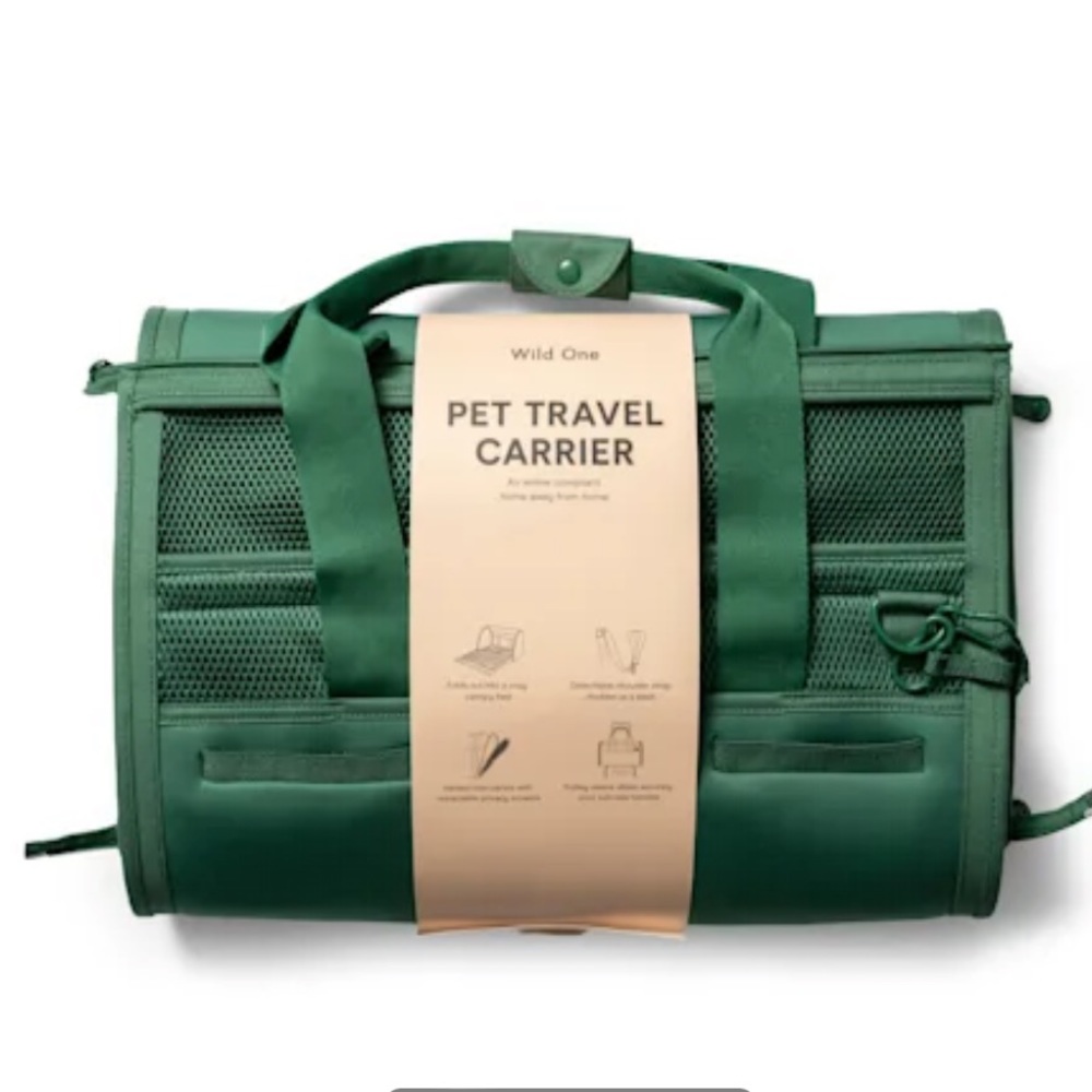 Wild One Spruce TSA Travel Carrier for Dogs, 11" L X 17.5" W X 10" H